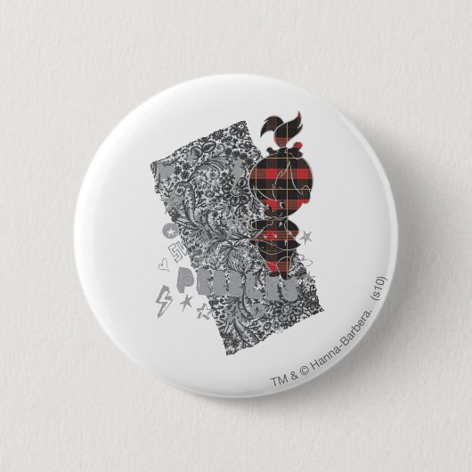 Badge Rond 5 Cm PEBBLES™ Punk Plaid (Devant)
