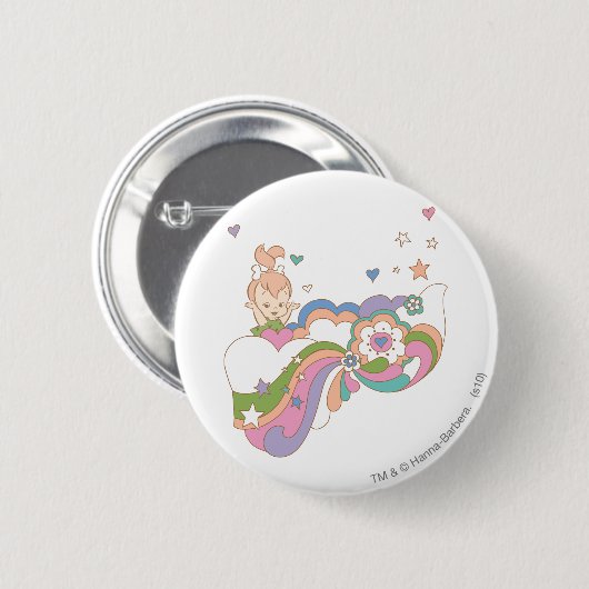 Badge Rond 5 Cm PEBBLES™ Rainbow Cloud (Devant & derrière)