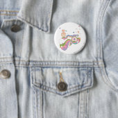 Badge Rond 5 Cm PEBBLES™ Rainbow Cloud (En situation)