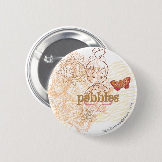 Badge Rond 5 Cm PEBBLES™ Sandy Design (Devant & derrière)