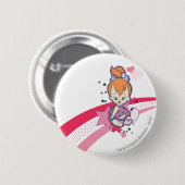 Badge Rond 5 Cm PEBBLES™ sur arc-en-ciel rose (Devant & derrière)