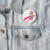 Badge Rond 5 Cm PEBBLES™ sur arc-en-ciel rose (En situation)