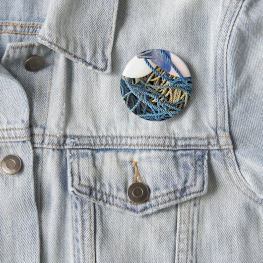 BADGE ROND 5 CM PÊCHE (En situation)