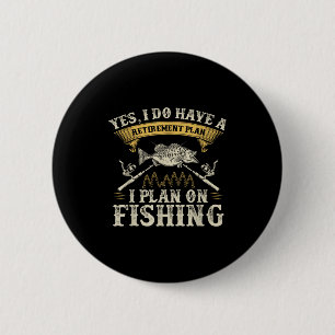 Badge Rond 5 Cm Pêche à la basse graphique Retraite Pêcheurs