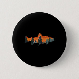 Badge Rond 5 Cm Pêche à la mouche de la truite Nature Extérieur Ca