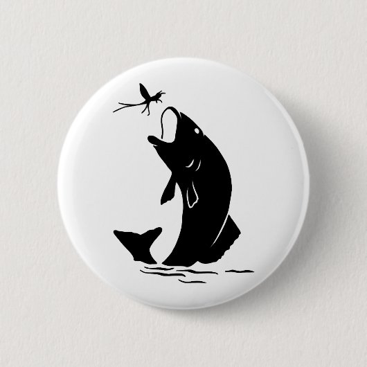 Badge Rond 5 Cm Pêche à la mouche Sauter Larvea Hook Pêcheur Cadea (Devant)