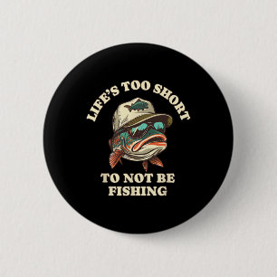 Badge Rond 5 Cm Pêche Amusement Détente Truite Pêcheur