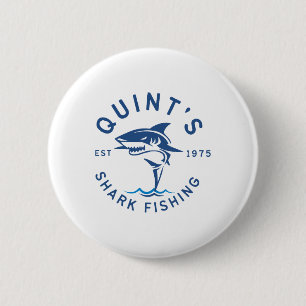 Badge Rond 5 Cm Pêche au requin vintage de Quint 1975 Rétro