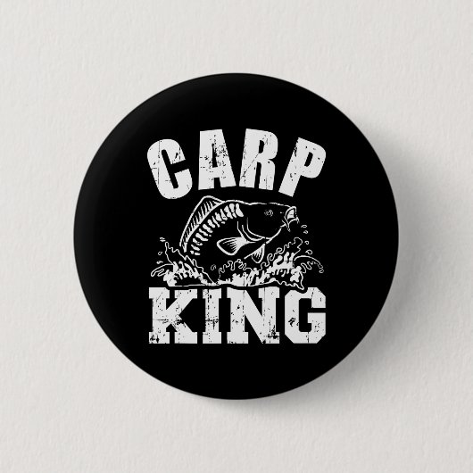 Badge Rond 5 Cm Pêche Carp King (Devant)