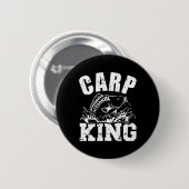 Badge Rond 5 Cm Pêche Carp King (Devant & derrière)