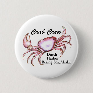 Badge Rond 5 Cm Pêche de crabe de l'Alaska de mer de Béring