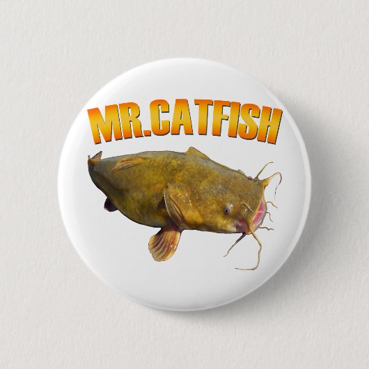 Badge Rond 5 Cm Pêche de M. Catfish (Devant)