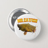 Badge Rond 5 Cm Pêche de M. Catfish (Devant & derrière)