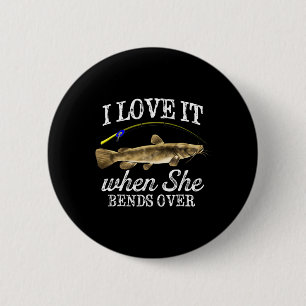 Badge Rond 5 Cm Pêche drôle de poisson-chat à tête plate Poisson d