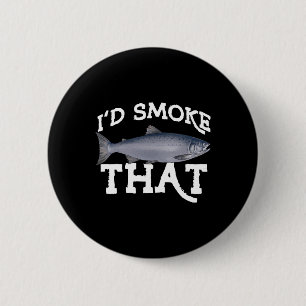 Badge Rond 5 Cm Pêche drôle de saumon Coho eau salée eau douce Ang