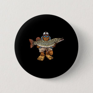 Badge Rond 5 Cm Pêche du brochet Pêche du brochet Chasse au pied d