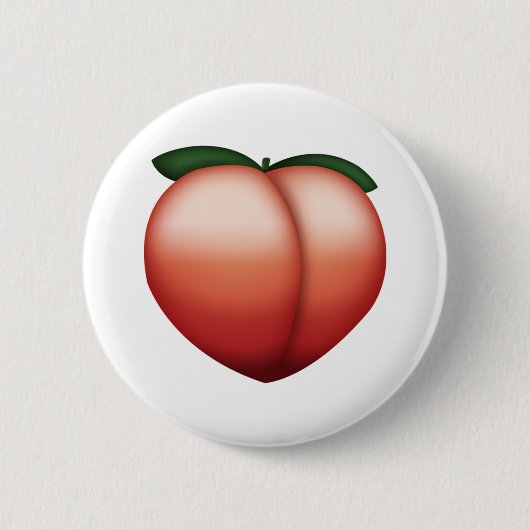 Badge Rond 5 Cm Pêche - Emoji (Devant)