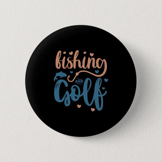 Badge Rond 5 Cm Pêche Et Golf (Devant)