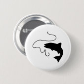 Badge Rond 5 Cm Pêche, poisson et hameçon (Devant & derrière)