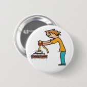 Badge Rond 5 Cm Pêche sur aimant (Devant & derrière)