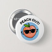 Badge Rond 5 Cm Pêcher Drôle Fruit Pun (Devant & derrière)