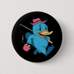 Badge Rond 5 Cm Pêcheur à bec de canard