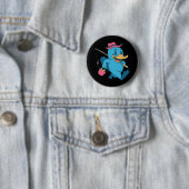 Badge Rond 5 Cm Pêcheur à bec noir (En situation)