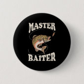 Badge Rond 5 Cm Pêcheur d'appât Maître (Devant)