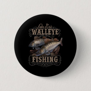 Badge Rond 5 Cm Pêcheur de doré du lac Érié