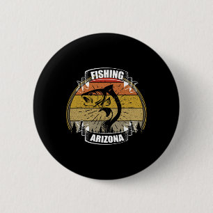 Badge Rond 5 Cm Pêcheur de l'État de l'Arizona Coucher de soleil P