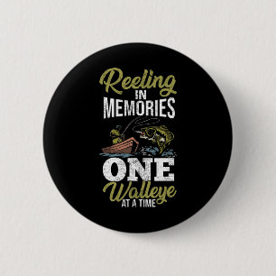 Badge Rond 5 Cm Pêcheur de sandre chasseur de poissons pêcheur de