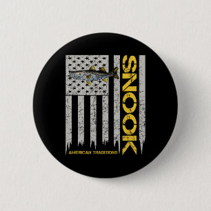 Badge Rond 5 Cm Pêcheur de snook - Drapeau américain de style vint