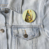 Badge Rond 5 Cm Pêcheur de truite de Brook (En situation)