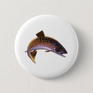 Badge Rond 5 Cm Pêcheur de truite vintage, Pêcheur de pêche sporti