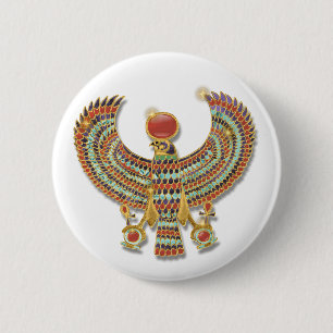 Badge Rond 5 Cm Péctorale du faucon égyptien antique