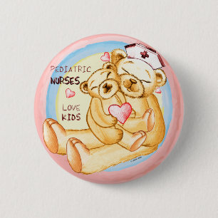 Badge Rond 5 Cm Pediatric Nurse custom name Pin