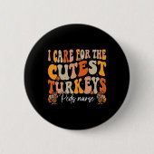 Badge Rond 5 Cm Peds Infirmier Thanksgiving Turkeys Cutest Retro F (Devant)