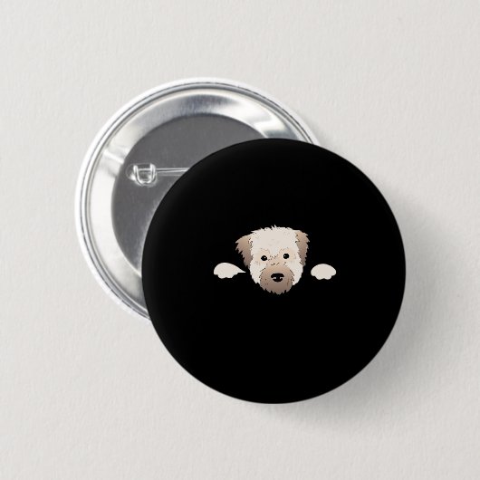 Badge Rond 5 Cm Peekabo Pup (Devant & derrière)