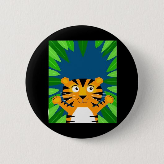 Badge Rond 5 Cm Peekabo Tiger (Devant)