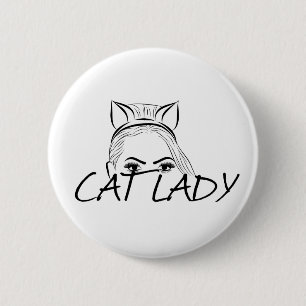 Badge Rond 5 Cm Peeking Cat