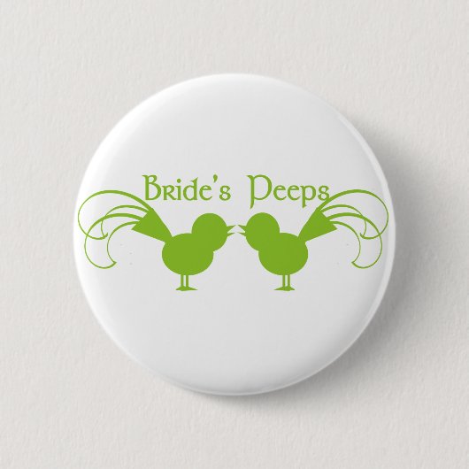 Badge Rond 5 Cm Peeps de mariée/ Vert (Devant)