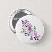 Badge Rond 5 Cm Pégase de Pâques Unicorne Oeuf Chocolat Poop (Devant & derrière)