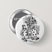 Badge Rond 5 Cm Peignant les roses rouges (Devant & derrière)