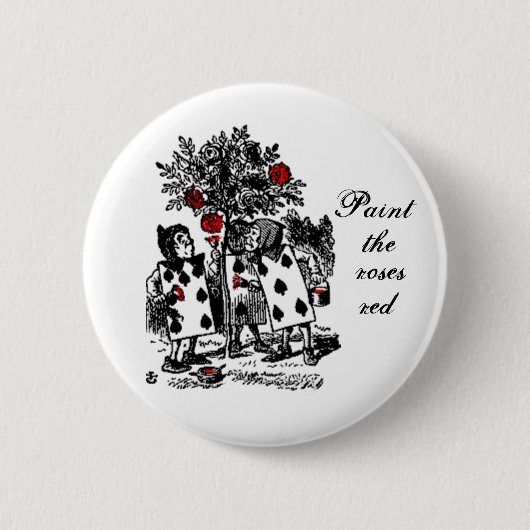 Badge Rond 5 Cm Peignant les roses rouges (Devant)