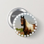Badge Rond 5 Cm Peignez le bouton de cheval (Devant & derrière)