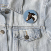 Badge Rond 5 Cm Peignez le Headshot 1 de cheval (En situation)