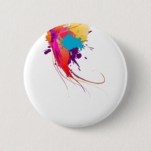 Badge Rond 5 Cm Peinture à papillon exotique Abstraite (Devant)