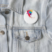 Badge Rond 5 Cm Peinture à papillon exotique Abstraite (En situation)