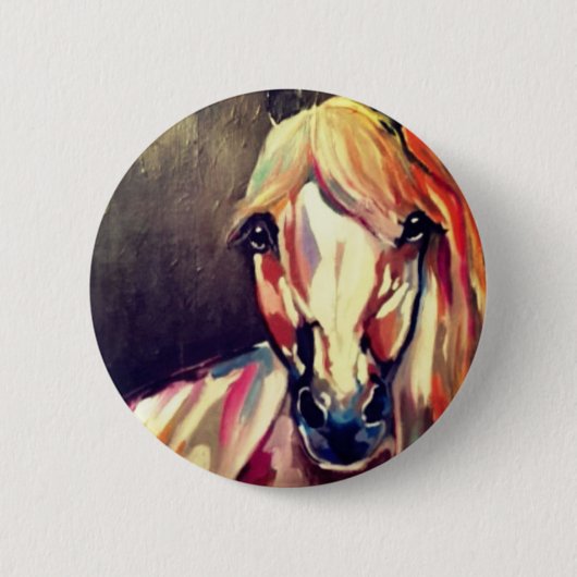 Badge Rond 5 Cm Peinture abstraite de cheval (Devant)