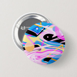 Badge Rond 5 Cm Peinture Abstraite géométrique à trois dimensions